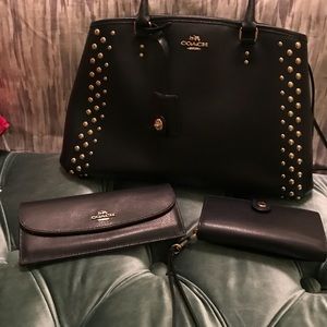 Navy blue Coach 3 piece set